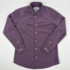 Mizzen Main Leeward Shirt Mens Large Trim Fit Button Down Plaid Performance USA